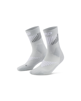 CEP CORE RUN MERINO SOCKS MID CUT SKARPETY MĘSKIE GREY/WHITE