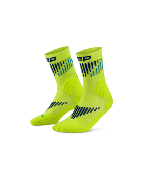 CEP CORE RUN MERINO SOCKS MID CUT SKARPETY MĘSKIE LIME/BLUE