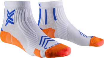 X-SOCKS SKARPETY RUN EXPERT ANKLE CUT WHITE/ORANGE/TWYCE BLUE