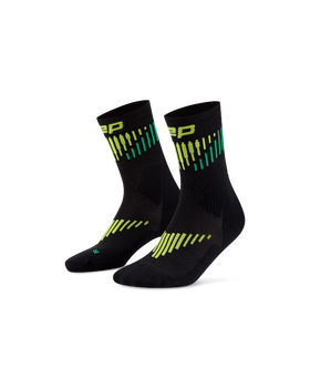 CEP CORE RUN MERINO SOCKS MID CUT SKARPETY MĘSKIE BLACK/LIME