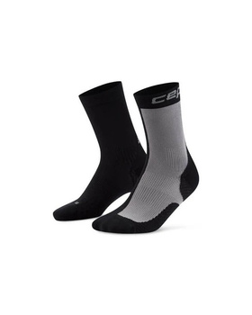 CEP ULTRALIGHT HALF&HALF SOCKS MID CUT MĘSKIE BLACK/GREY