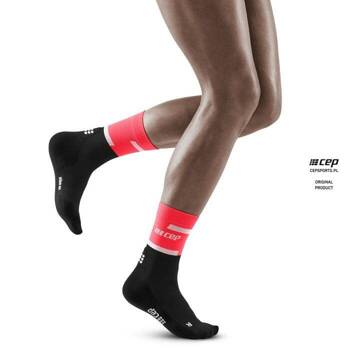 CEP RUN SOCKS 4.0 MID CUT DAMSKIE PINK/BLACK