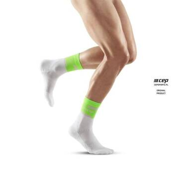 CEP RUN SOCKS 4.0 MID CUT MĘSKIE GREEN/WHITE