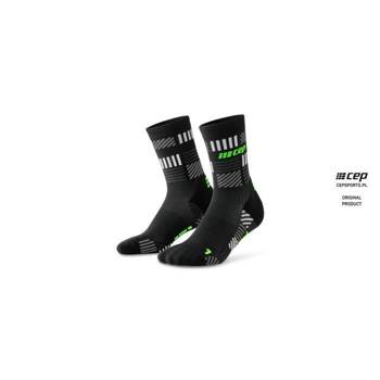 CEP RUN SOCKS LIMITED MID CUT DAMSKIE BLACK/NEON YELLOW